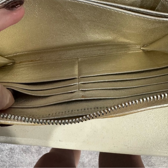 Prada Milano Quilted Metallic Gold Zip-Around Wallet - Picture 12 of 16
